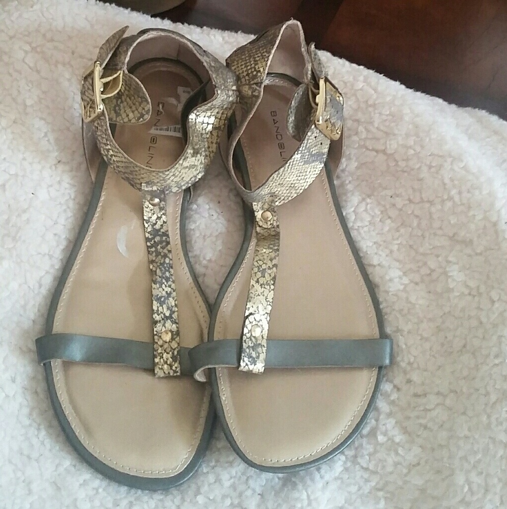 Cute Silver and Gold Sandals SZ 9